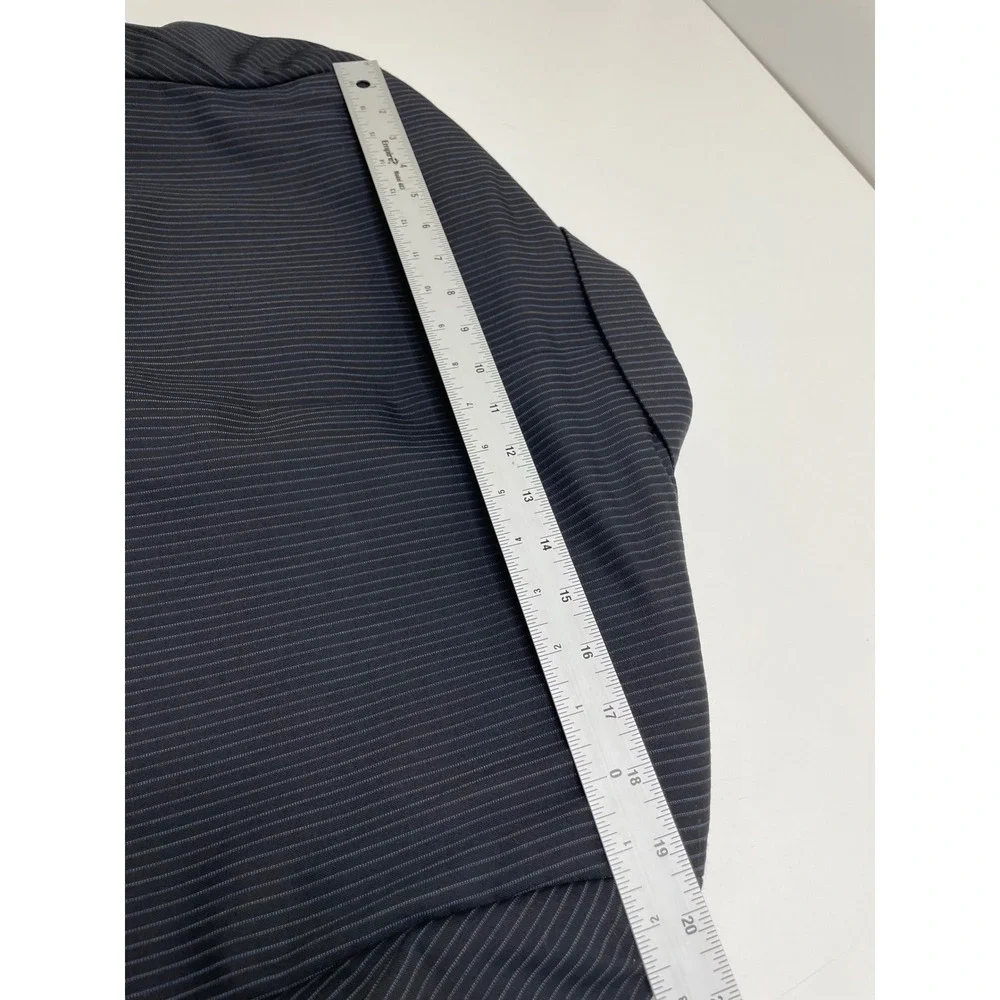 Franco Tassi Wool Pinstripe Blazer Black Grey Mens 44R Business Coat Suit Jacket